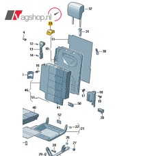 Afdekkap knop rugleuning vergrendeling Touran